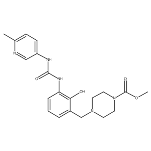 Methyl 4-[[2-hydroxy-3-[[[(6-methyl-3-pyridinyl)amino]carbonyl]amino]phenyl]methyl]-1-piperazinecarboxylate结构式
