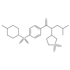 N-(1,1-dioxidotetrahydrothiophen-3-yl)-N-isobutyl-4-((4-methylpiperidin-1-yl)sulfonyl)benzamide结构式
