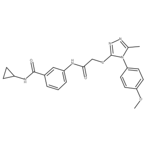 N-Cyclopropyl-3-[[2-[[4-(4-methoxyphenyl)-5-methyl-4H-1,2,4-triazol-3-yl]thio]acetyl]amino]benzamide结构式