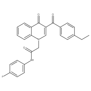 2-(3-(4-ethylbenzoyl)-4-oxoquinolin-1(4H)-yl)-N-(4-fluorophenyl)acetamide结构式