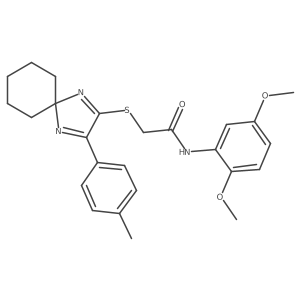 N-(2,5-Dimethoxyphenyl)-2-{[3-(4-methylphenyl)-1,4-diazaspiro[4.5]deca-1,3-dien-2-YL]sulfanyl}acetamide结构式