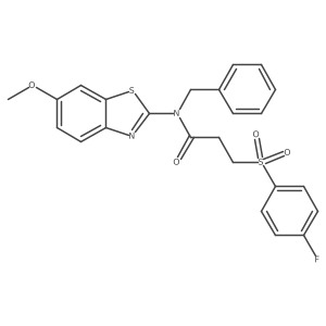 N-benzyl-3-((4-fluorophenyl)sulfonyl)-N-(6-methoxybenzo[d]thiazol-2-yl)propanamide Structure