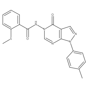 2-(methylthio)-N-(4-oxo-1-(p-tolyl)-1H-pyrazolo[3,4-d]pyrimidin-5(4H)-yl)benzamide Structure