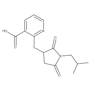 2-((1-Isobutyl-2,5-dioxopyrrolidin-3-yl)thio)nicotinic acid结构式
