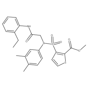 Methyl 3-[(3,4-dimethylphenyl){2-[(2-ethylphenyl)amino]-2-oxoethyl}sulfamoyl]thiophene-2-carboxylate Structure