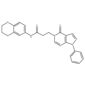 N-(2,3-dihydro-1,4-benzodioxin-6-yl)-3-{4-oxo-1-phenyl-1H,4H,5H-pyrazolo[3,4-d]pyrimidin-5-yl}propanamide Structure