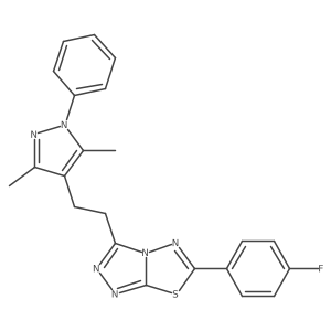 3-[2-(3,5-dimethyl-1-phenyl-1H-pyrazol-4-yl)ethyl]-6-(4-fluorophenyl)[1,2,4]triazolo[3,4-b][1,3,4]thiadiazole Structure