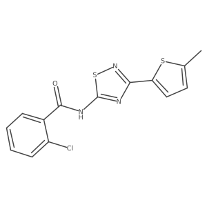 2-chloro-N-[3-(5-methylthiophen-2-yl)-1,2,4-thiadiazol-5-yl]benzamide Structure