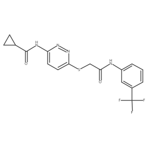 N-(6-((2-oxo-2-((3-(trifluoromethyl)phenyl)amino)ethyl)thio)pyridazin-3-yl)cyclopropanecarboxamide Structure