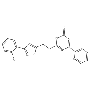 2-({[3-(2-Chlorophenyl)-1,2,4-oxadiazol-5-yl]methyl}sulfanyl)-6-(2-pyridyl)-4-pyrimidinol结构式