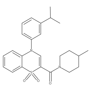 (4-(3-isopropylphenyl)-1,1-dioxido-4H-benzo[b][1,4]thiazin-2-yl)(4-methylpiperidin-1-yl)methanone结构式