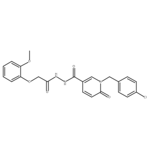 N'-{1-[(4-chlorophenyl)methyl]-6-oxo-1,6-dihydropyridine-3-carbonyl}-2-(2-methoxyphenoxy)acetohydrazide结构式