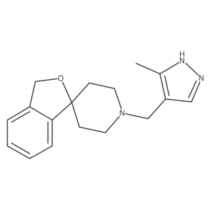 1a(2)-[(3-Methyl-1H-pyrazol-4-yl)methyl]spiro[isobenzofuran-1(3H),4a(2)-piperidine]结构式