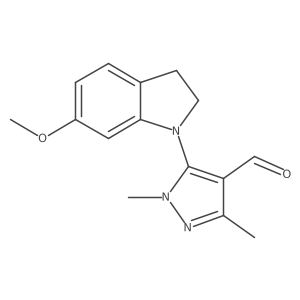 5-(6-methoxy-2,3-dihydro-1H-indol-1-yl)-1,3-dimethyl-1H-pyrazole-4-carbaldehyde Structure