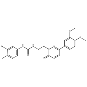 3-{2-[3-(3,4-Dimethoxyphenyl)-6-oxo-1,6-dihydropyridazin-1-yl]ethyl}-1-(3-fluoro-4-methylphenyl)urea Structure