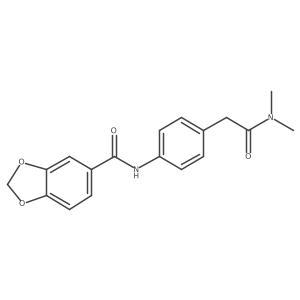 N-{4-[(dimethylcarbamoyl)methyl]phenyl}-2H-1,3-benzodioxole-5-carboxamide结构式