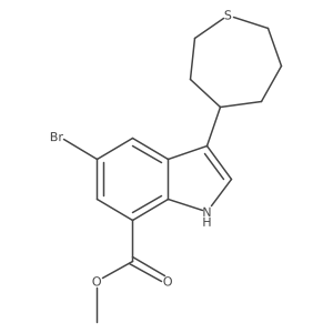 methyl 5-bromo-3-(4-thiepanyl)-1H-indole-7-carboxylate Structure
