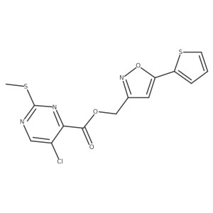 [5-(Thiophen-2-yl)-1,2-oxazol-3-yl]methyl 5-chloro-2-(methylsulfanyl)pyrimidine-4-carboxylate Structure