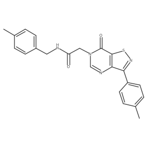 2-[3-(4-methylphenyl)-7-oxo-6H,7H-[1,2]thiazolo[4,5-d]pyrimidin-6-yl]-N-[(4-methylphenyl)methyl]acetamide Structure
