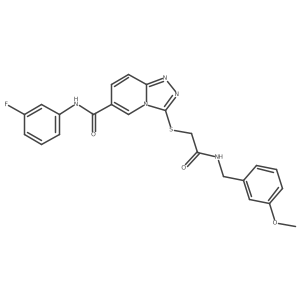 N-(3-fluorophenyl)-3-[({[(3-methoxyphenyl)methyl]carbamoyl}methyl)sulfanyl]-[1,2,4]triazolo[4,3-a]pyridine-6-carboxamide结构式