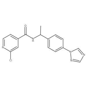 2-chloro-N-[1-[4-(1,2,4-triazol-1-yl)phenyl]ethyl]pyridine-4-carboxamide结构式