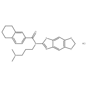 N-[3-(dimethylamino)propyl]-N-{4,6-dioxa-10-thia-12-azatricyclo[7.3.0.0^{3,7}]dodeca-1(9),2,7,11-tetraen-11-yl}-5,6,7,8-tetrahydronaphthalene-2-carboxamide hydrochloride结构式