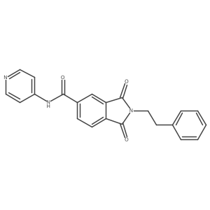1,3-dioxo-2-(2-phenylethyl)-N-(pyridin-4-yl)-2,3-dihydro-1H-isoindole-5-carboxamide结构式