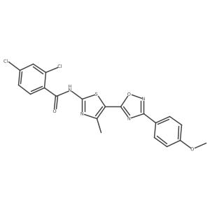 2,4-dichloro-N-[(2Z)-5-[3-(4-methoxyphenyl)-1,2,4-oxadiazol-5-yl]-4-methyl-1,3-thiazol-2(3H)-ylidene]benzamide Structure