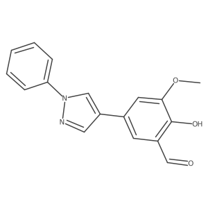 2-Hydroxy-3-methoxy-5-(1-phenyl-1H-pyrazol-4-yl)benzaldehyde Structure
