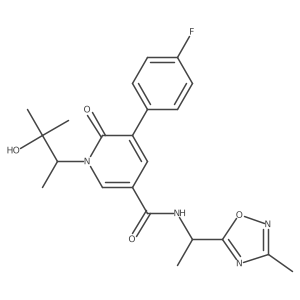 5-(4-fluorophenyl)-1-((S)-3-hydroxy-3-methylbutan-2-yl)-N-((R)-1-(3-methyl-1,2,4-oxadiazol-5-yl)ethyl)-6-oxo-1,6-dihydropyridine-3-carboxamide Structure