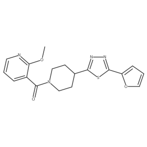 (4-(5-(Furan-2-yl)-1,3,4-thiadiazol-2-yl)piperidin-1-yl)(2-methoxypyridin-3-yl)methanone Structure
