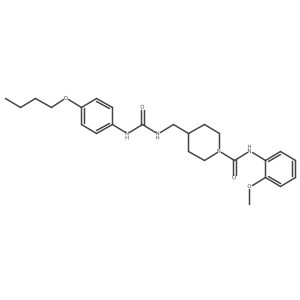 4-((3-(4-butoxyphenyl)ureido)methyl)-N-(2-methoxyphenyl)piperidine-1-carboxamide结构式
