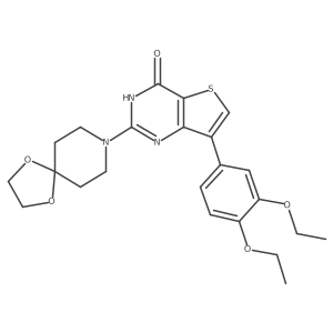 7-(3,4-diethoxyphenyl)-2-(1,4-dioxa-8-azaspiro[4.5]dec-8-yl)thieno[3,2-d]pyrimidin-4(3H)-one结构式