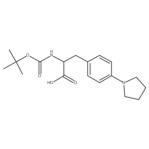 2-((Tert-butoxycarbonyl)amino)-3-(4-(pyrrolidin-1-yl)phenyl)propanoic acid结构式