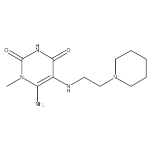 6-Amino-1-methyl-5-((2-(piperidin-1-yl)ethyl)amino)pyrimidine-2,4(1H,3H)-dione结构式