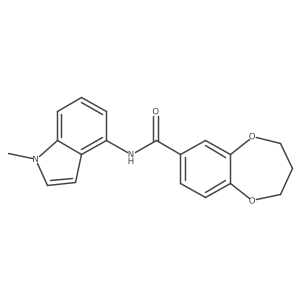 N-(1-methyl-1H-indol-4-yl)-3,4-dihydro-2H-1,5-benzodioxepine-7-carboxamide结构式