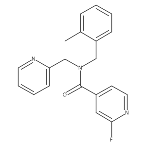 2-fluoro-N-[(2-methylphenyl)methyl]-N-[(pyridin-2-yl)methyl]pyridine-4-carboxamide结构式