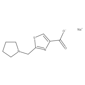 Sodium 2-(pyrrolidin-1-ylmethyl)-1,3-thiazole-4-carboxylate结构式