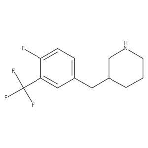 3-{[4-Fluoro-3-(trifluoromethyl)phenyl]methyl}piperidine Structure