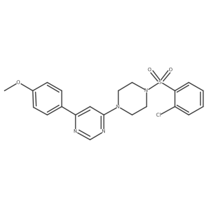 4-(4-((2-Chlorophenyl)sulfonyl)piperazin-1-yl)-6-(4-methoxyphenyl)pyrimidine结构式