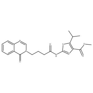 methyl 5-isopropyl-2-({4-[4-oxo-3(4H)-quinazolinyl]butanoyl}amino)-1,3-thiazole-4-carboxylate Structure