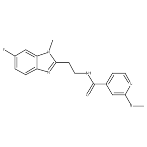 N-[2-(6-fluoro-1-methyl-1H-1,3-benzodiazol-2-yl)ethyl]-2-(methylsulfanyl)pyridine-4-carboxamide结构式