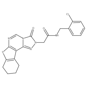 N-[(2-chlorophenyl)methyl]-2-{5-oxo-10-thia-3,4,6,8-tetraazatetracyclo[7.7.0.0^{2,6}.0^{11,16}]hexadeca-1(9),2,7,11(16)-tetraen-4-yl}acetamide结构式