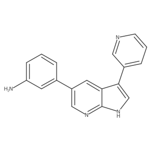 3-(3-pyridin-3-yl-1~{H}-pyrrolo[2,3-b]pyridin-5-yl)aniline Structure