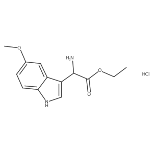 (S)-Ethyl 2-amino-2-(5-methoxy-1H-indol-3-yl)acetate hydrochloride结构式