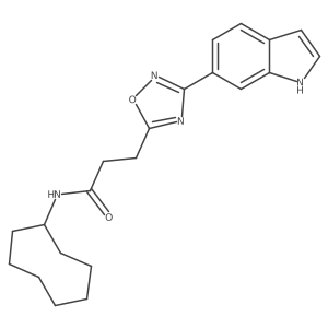 N-cyclooctyl-3-[3-(1H-indol-6-yl)-1,2,4-oxadiazol-5-yl]propanamide结构式