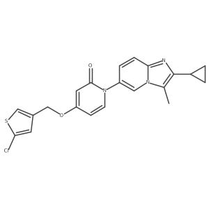 4-((5-Chlorothiophen-3-yl)methoxy)-1-(2-cyclopropyl-3-methylimidazo[1,2-a]pyridin-6-yl)pyridin-2(1H)-one Structure