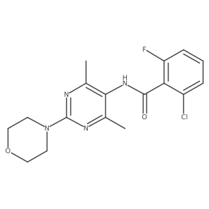 2-chloro-N-(4,6-dimethyl-2-morpholinopyrimidin-5-yl)-6-fluorobenzamide结构式