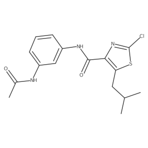 N-[3-(acetylamino)phenyl]-2-chloro-5-(2-methylpropyl)-1,3-thiazole-4-carboxamide Structure