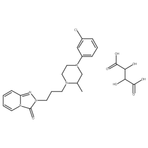 2-(3-(4-(3-Chlorophenyl)-2-methyl-1-piperazinyl)-propyl)-1,2,4-triazolo(4,3-a)pyridin-3(2H)-one tartrate, (2S)-结构式